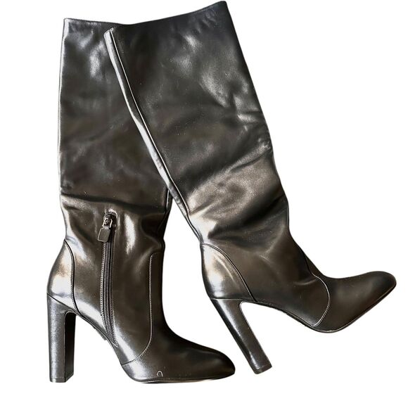STUART WEITZMAN Vida 100 Knee High Leather Boots Black NWOB Sz9.5 - Picture 1 of 7